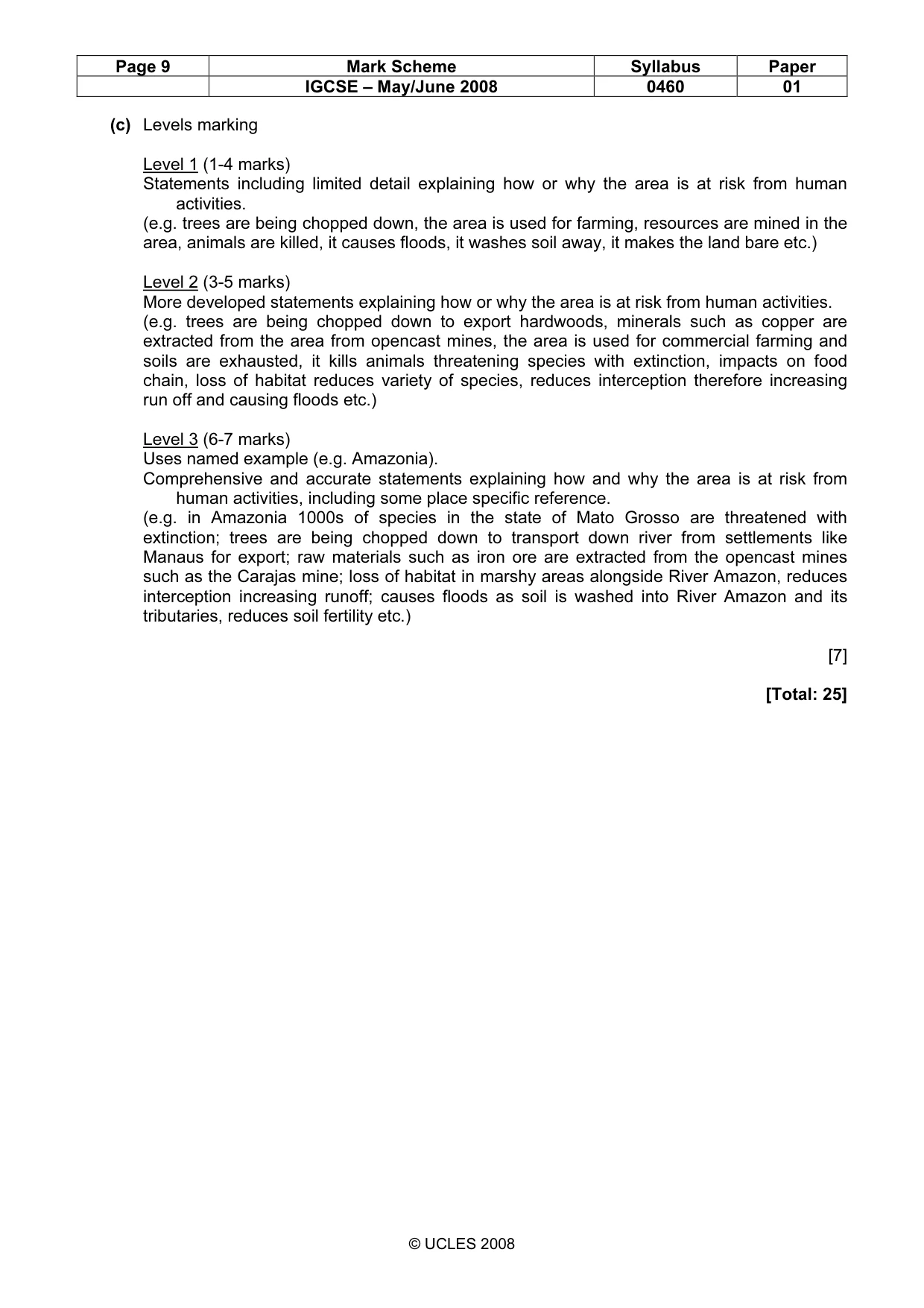 Mark scheme, page 9 of 15