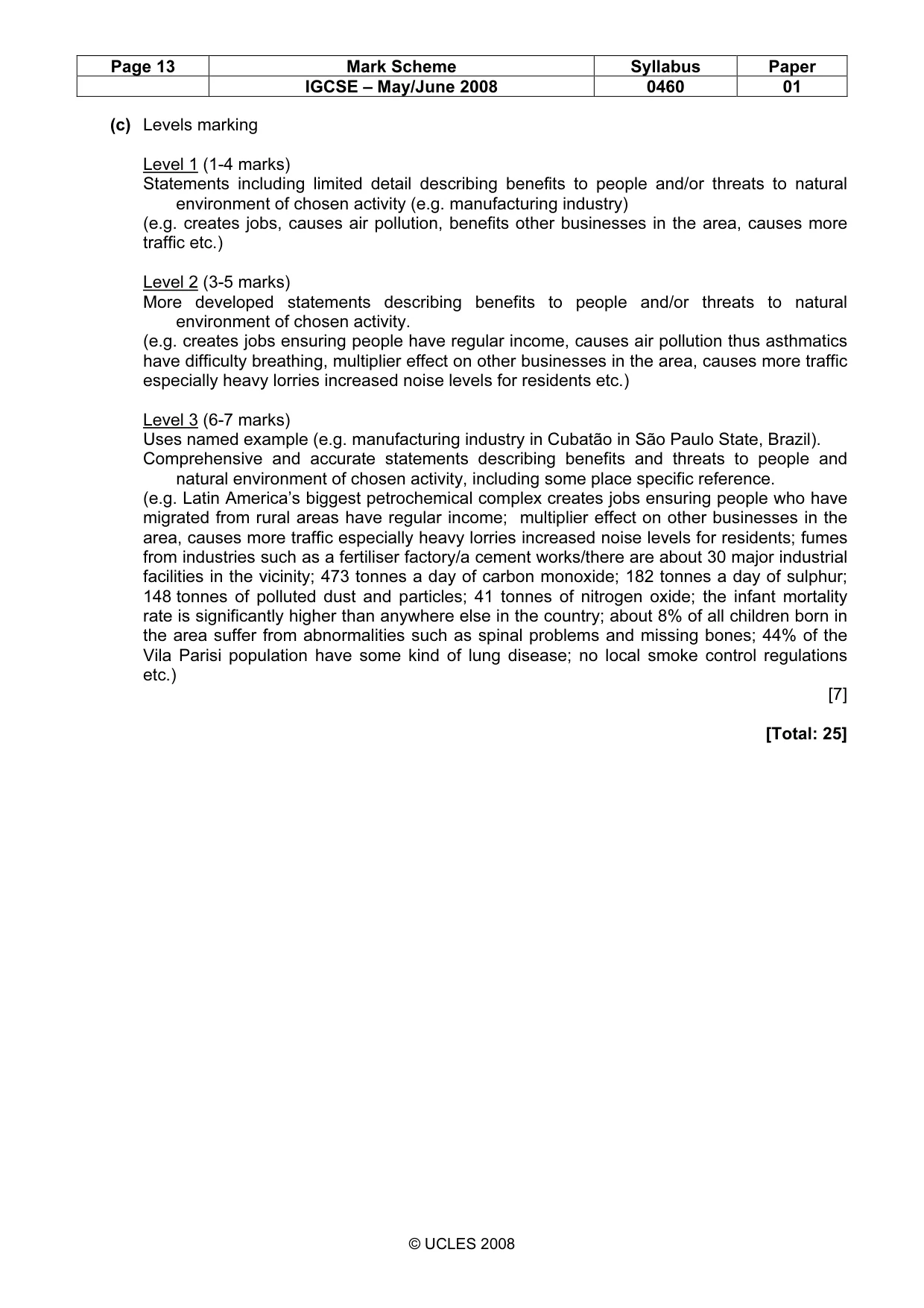 Mark scheme, page 13 of 15