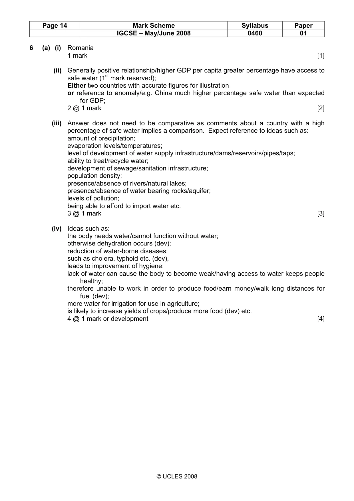 Mark scheme, page 14 of 15