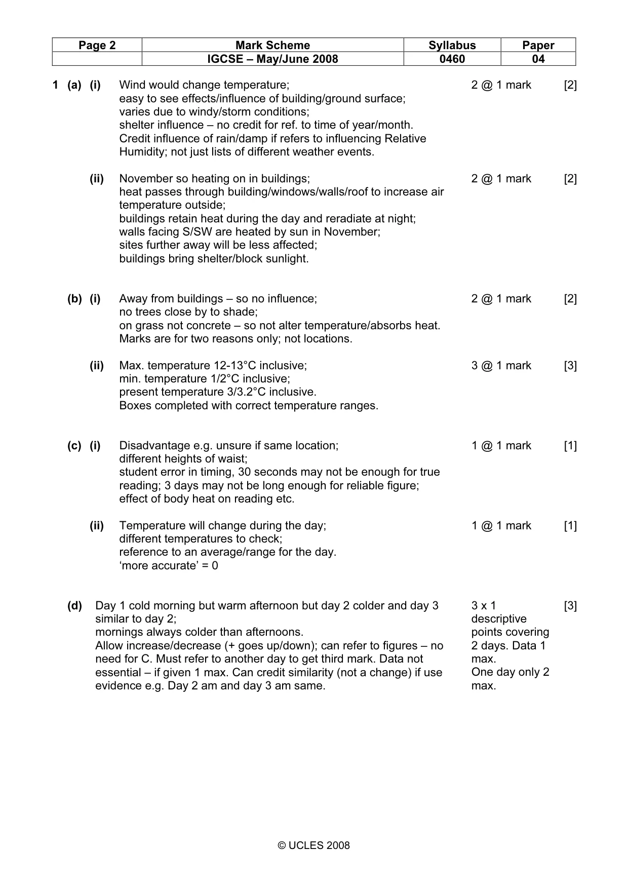 Mark scheme, page 2 of 5