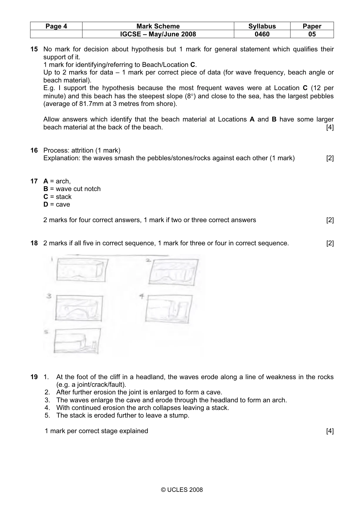 Mark scheme, page 4 of 5