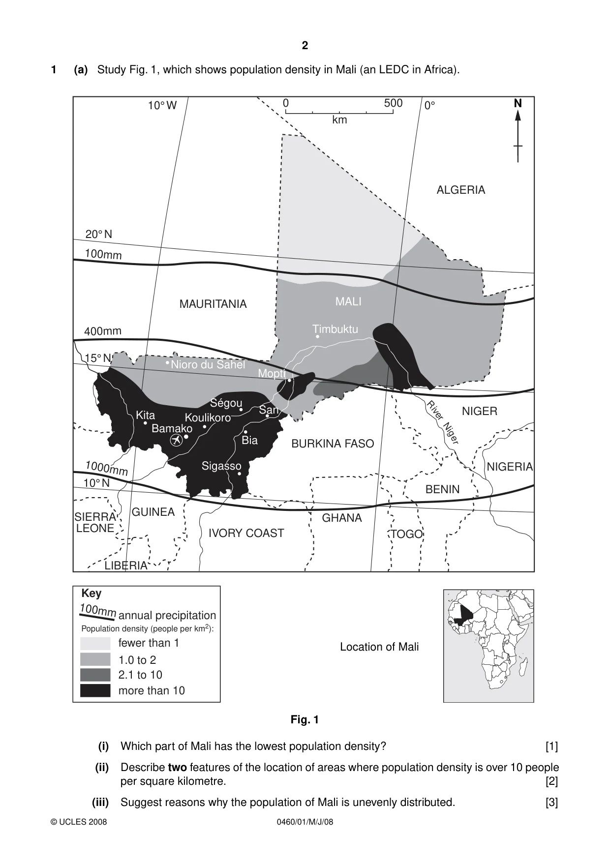 Cambridge IGCSE Geography 0460 2008 May/June Paper 1 · Variant 1 question paper, page 2 of 16