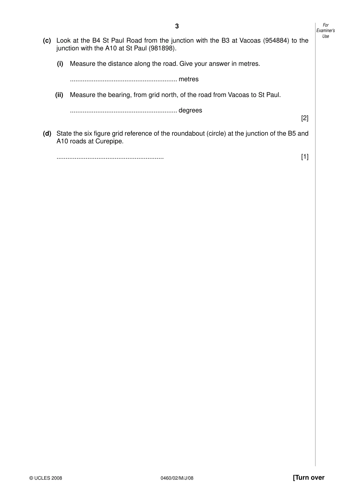 Cambridge IGCSE Geography 0460 2008 May/June Paper 2 · Variant 1 question paper, page 3 of 16