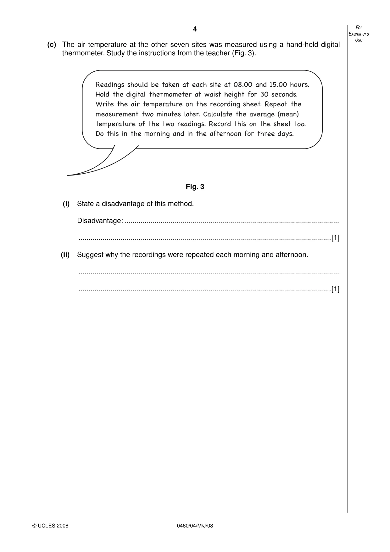 Cambridge IGCSE Geography 0460 2008 May/June Paper 4 · Variant 1 question paper, page 4 of 16