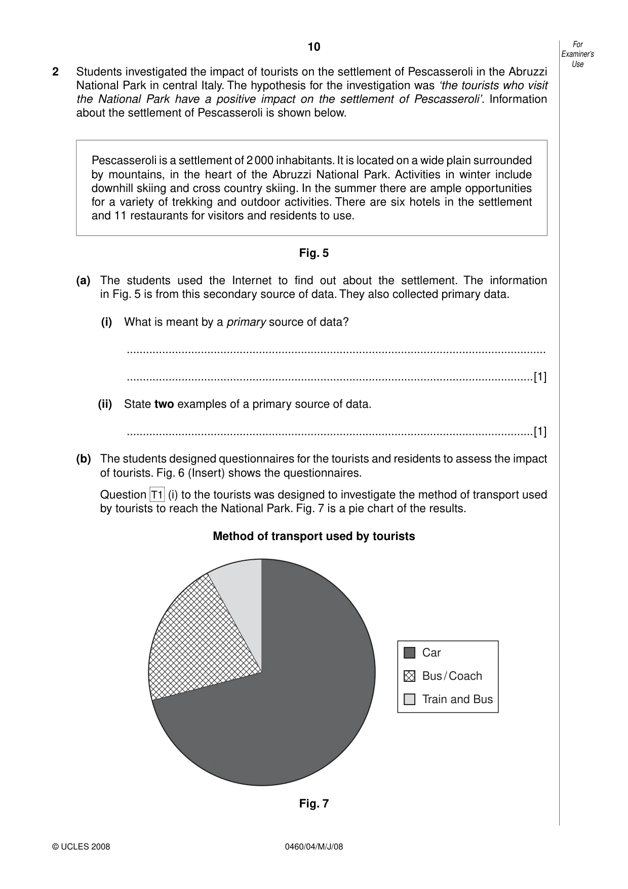 Cambridge IGCSE Geography 0460 2008 May/June Paper 4 · Variant 1 question paper, page 10 of 16