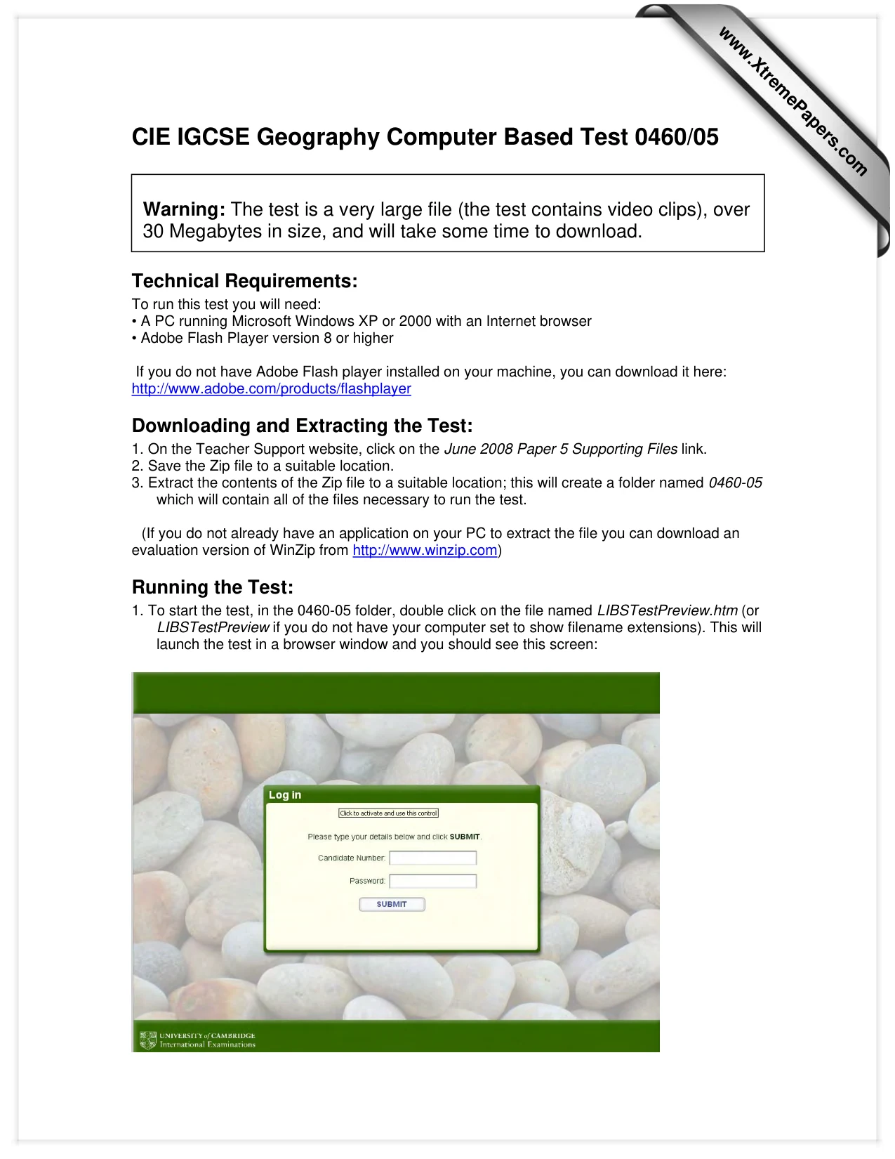 Cambridge IGCSE Geography 0460 2008 May/June Paper 5 · Variant 1 question paper, page 1 of 2