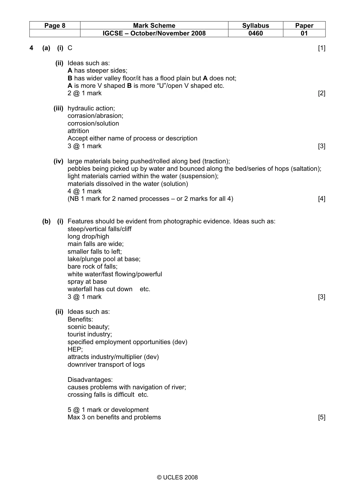 Mark scheme, page 8 of 12