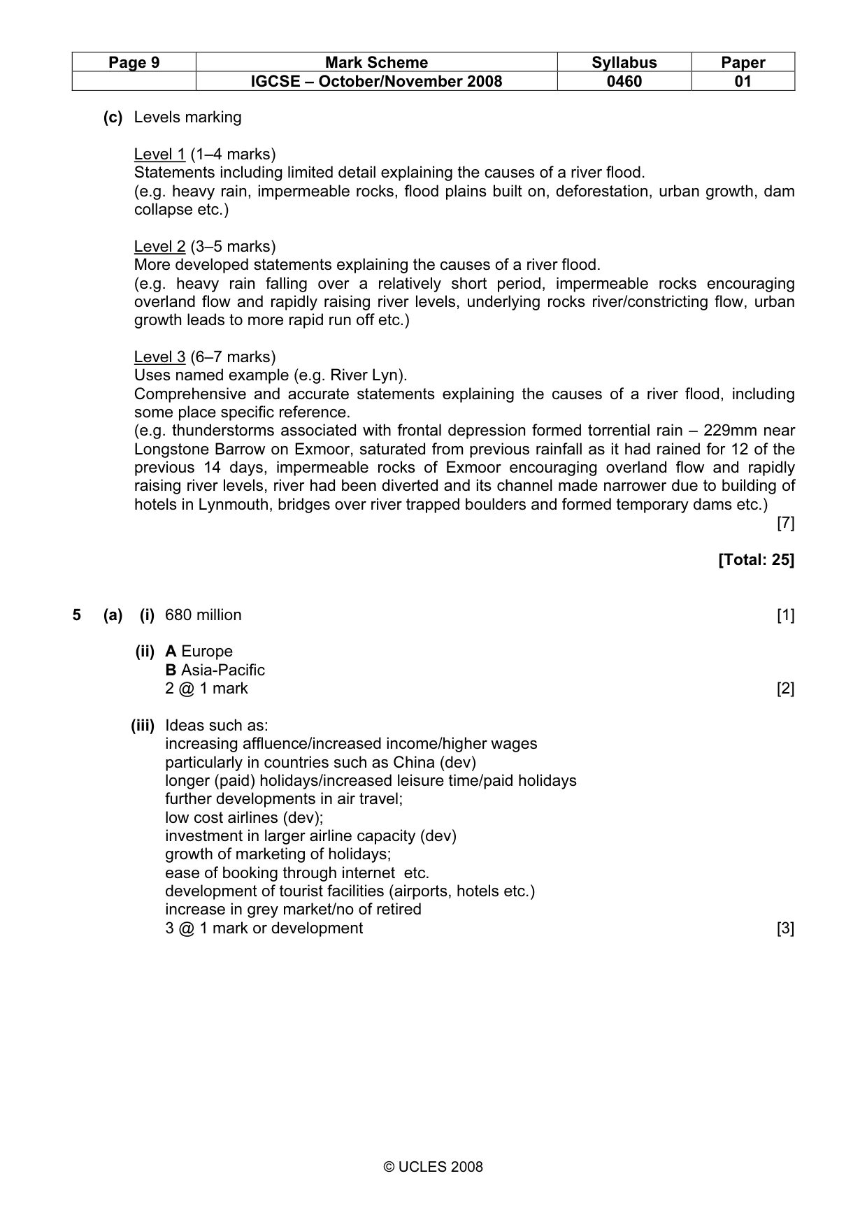 Mark scheme, page 9 of 12