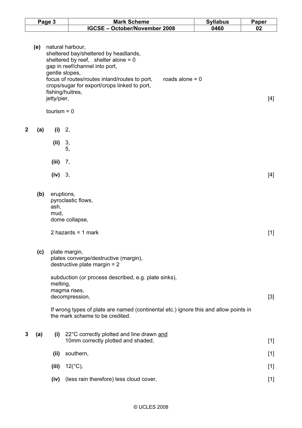 Mark scheme, page 3 of 6