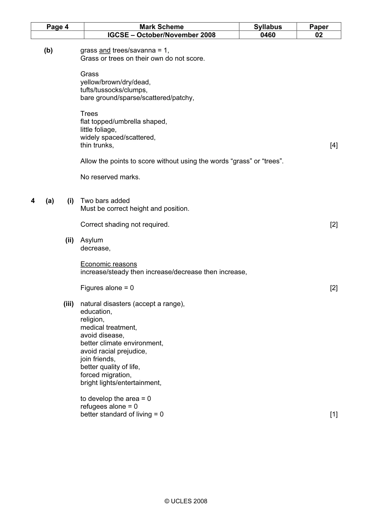 Mark scheme, page 4 of 6