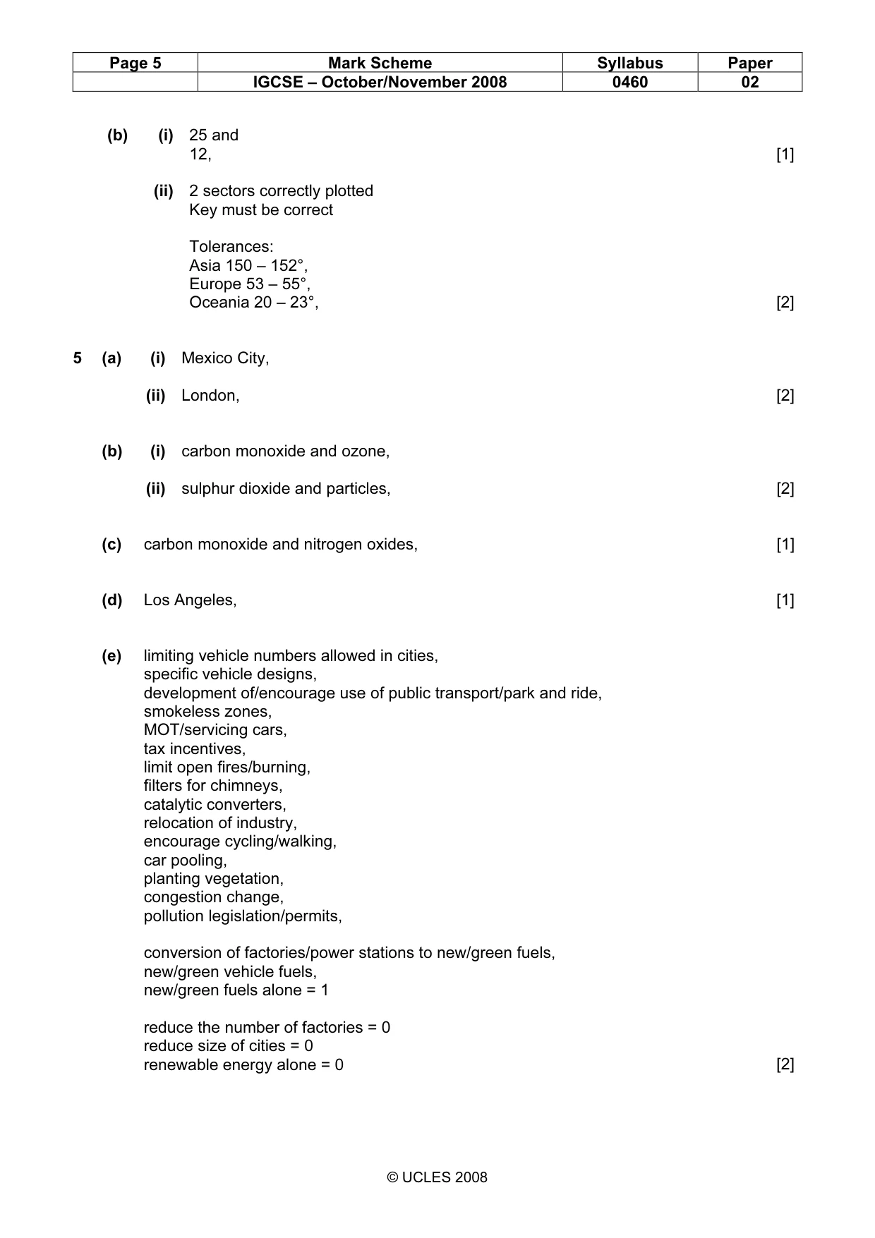Mark scheme, page 5 of 6