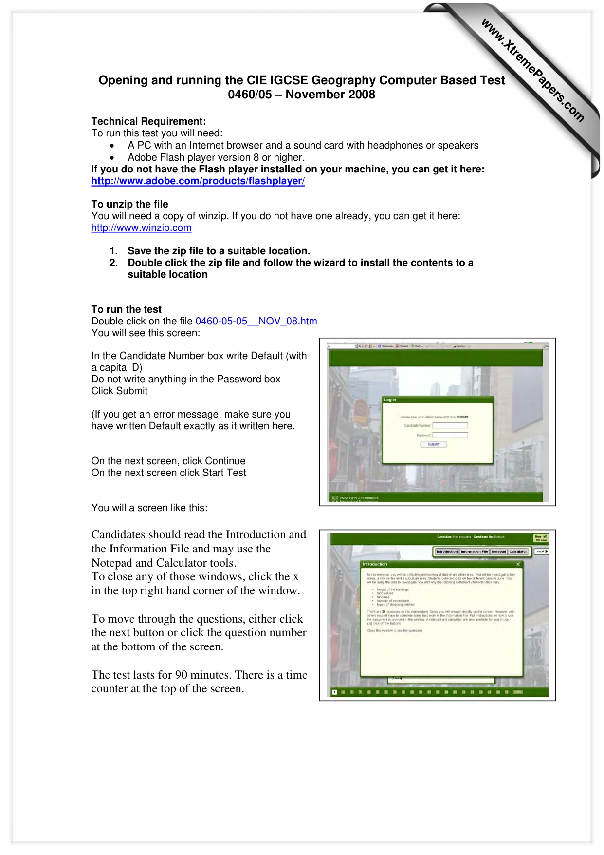 Cambridge IGCSE Geography 0460 2008 Oct/Nov Paper 5 · Variant 0 question paper, page 1 of 1