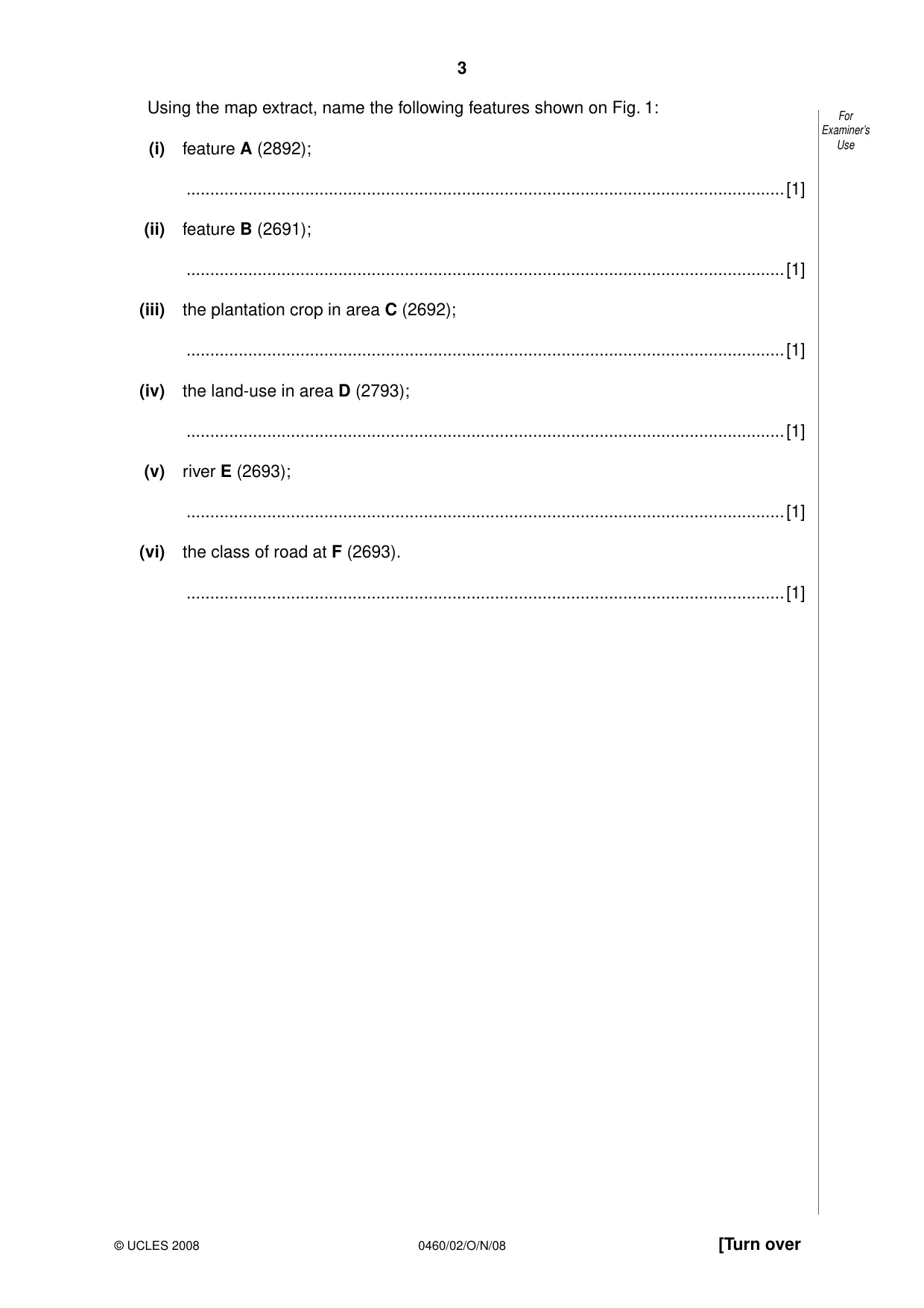 Cambridge IGCSE Geography 0460 2008 Oct/Nov Paper 2 · Variant 1 question paper, page 3 of 16