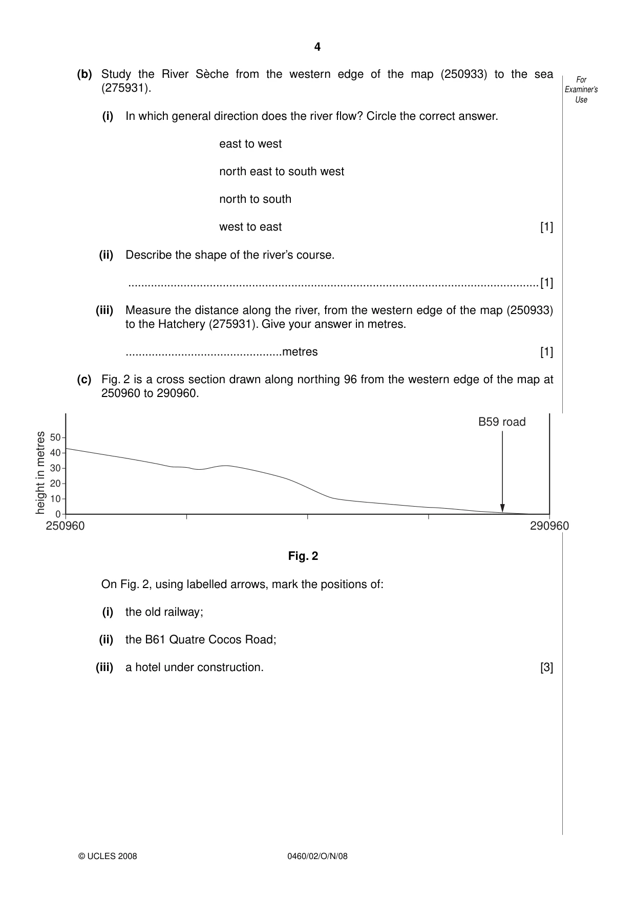 Cambridge IGCSE Geography 0460 2008 Oct/Nov Paper 2 · Variant 1 question paper, page 4 of 16