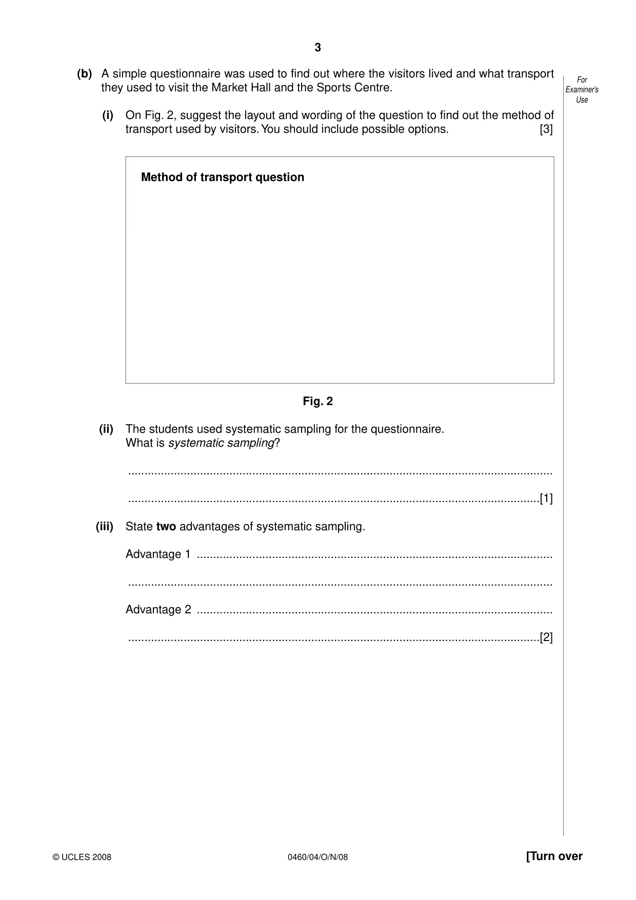 Cambridge IGCSE Geography 0460 2008 Oct/Nov Paper 4 · Variant 1 question paper, page 3 of 16
