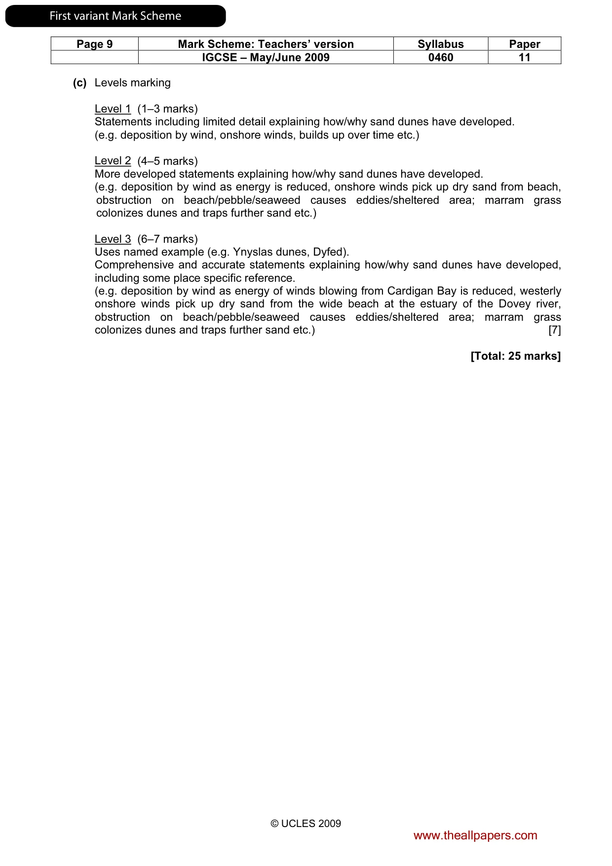 Mark scheme, page 10 of 31