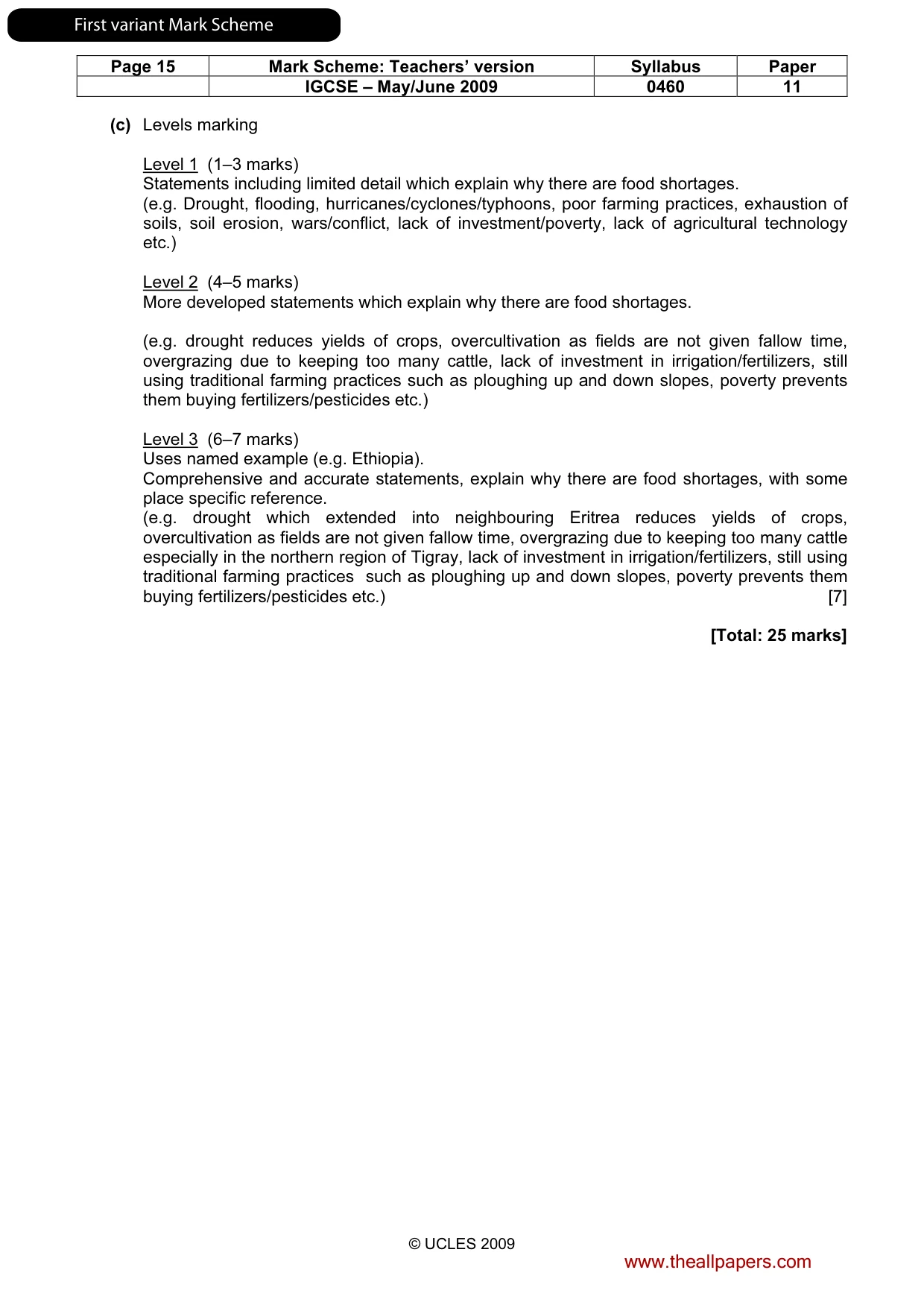 Mark scheme, page 16 of 31