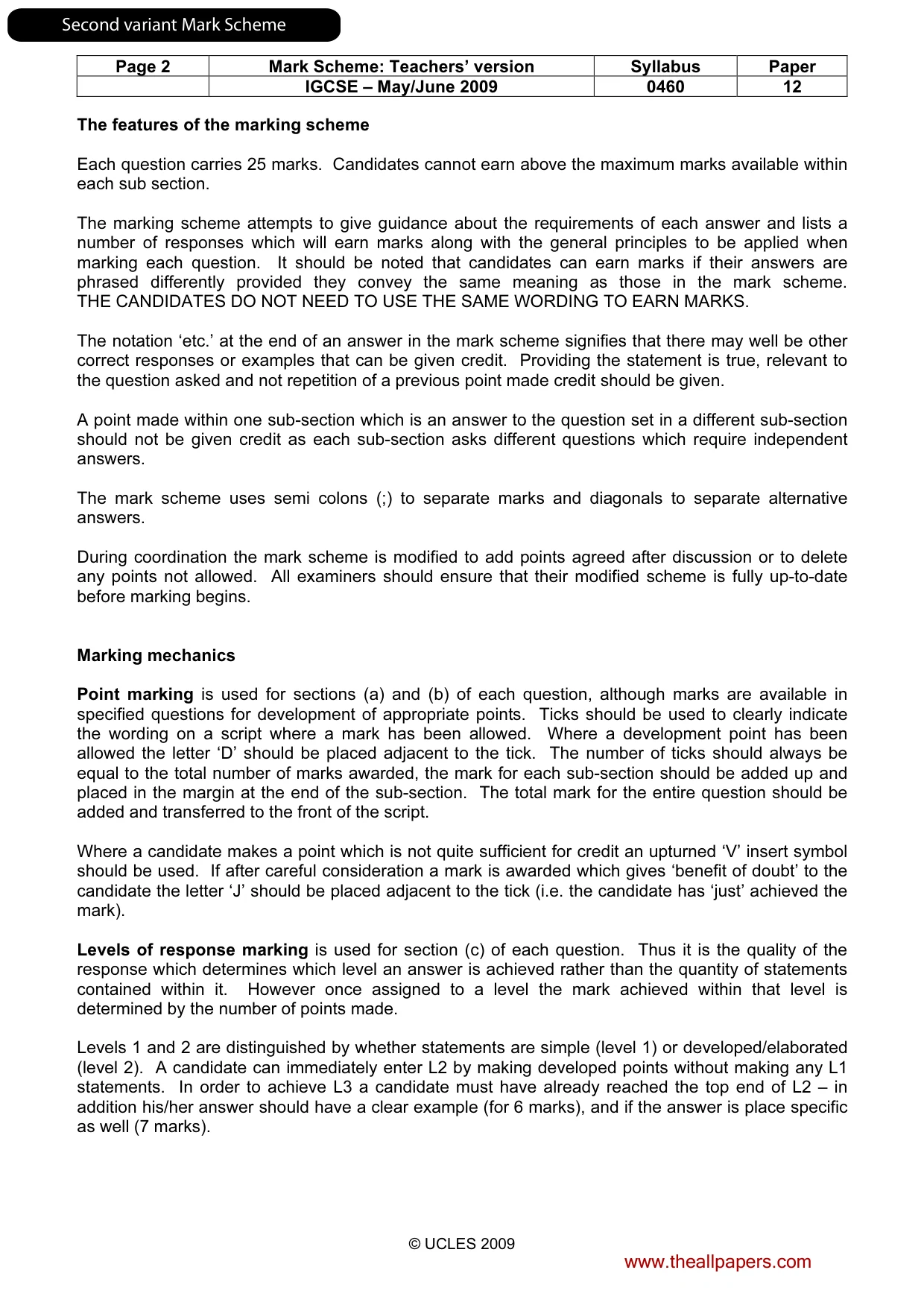 Mark scheme, page 18 of 31