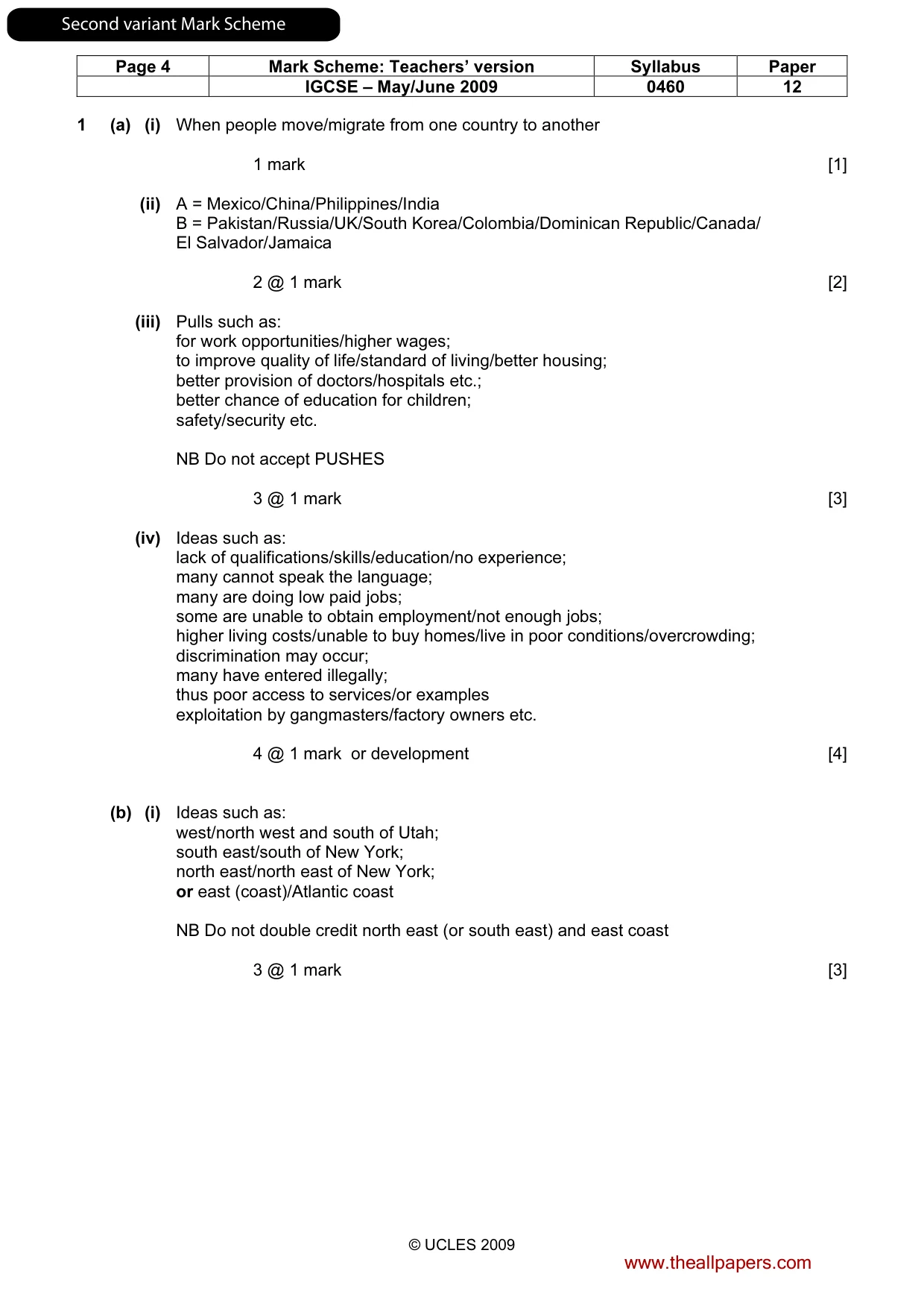 Mark scheme, page 20 of 31