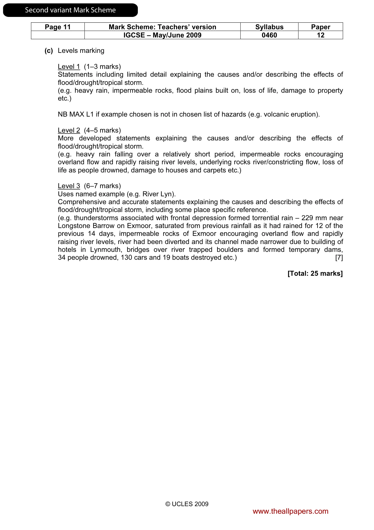 Mark scheme, page 27 of 31