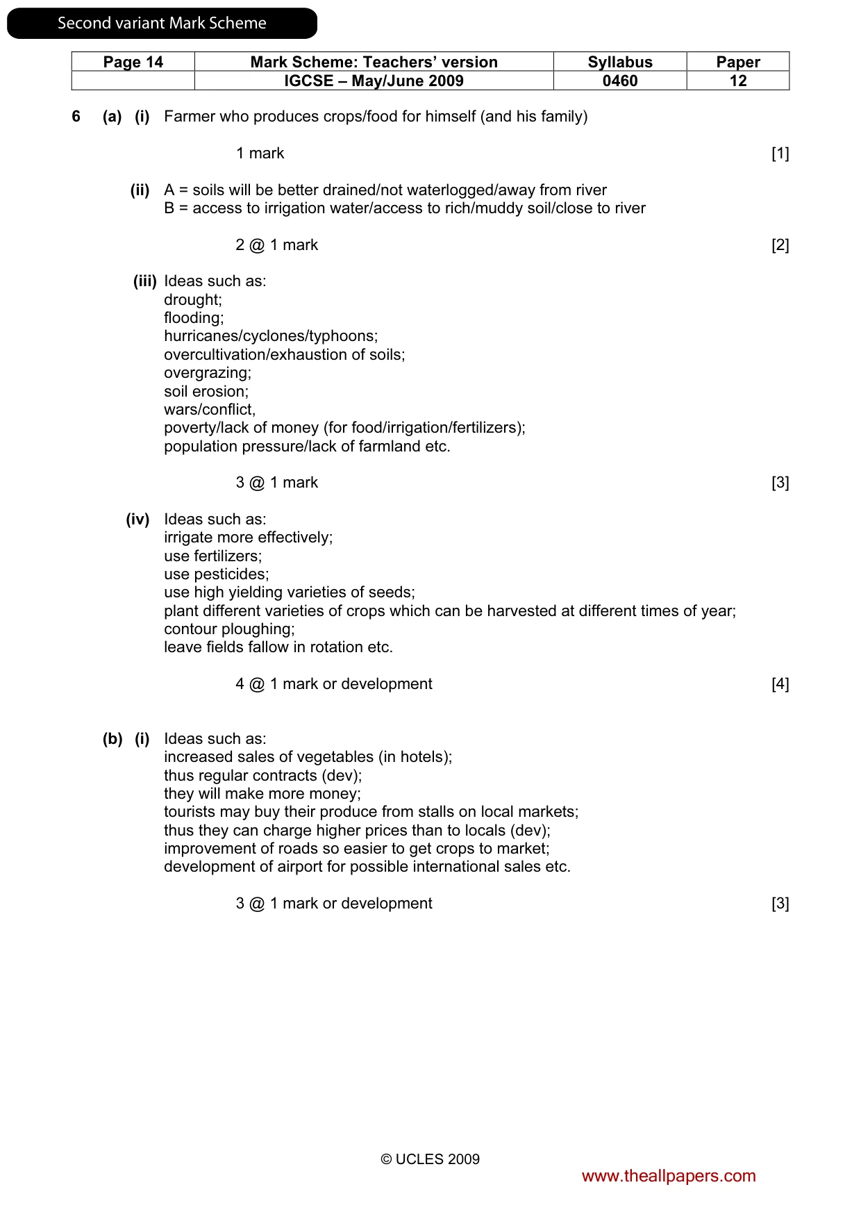 Mark scheme, page 30 of 31