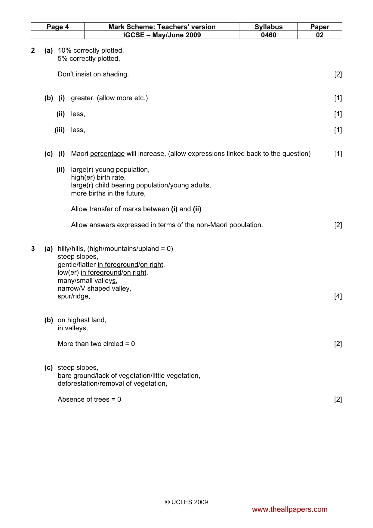 Mark scheme, page 4 of 6