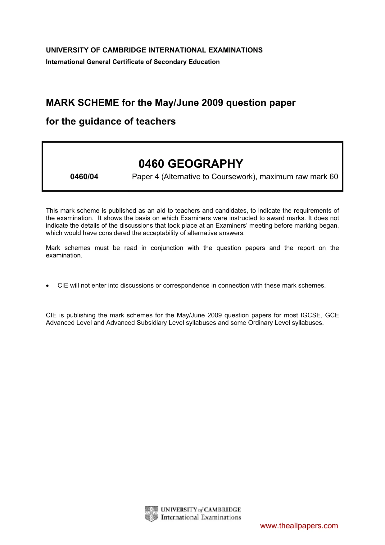 Mark scheme, page 1 of 5