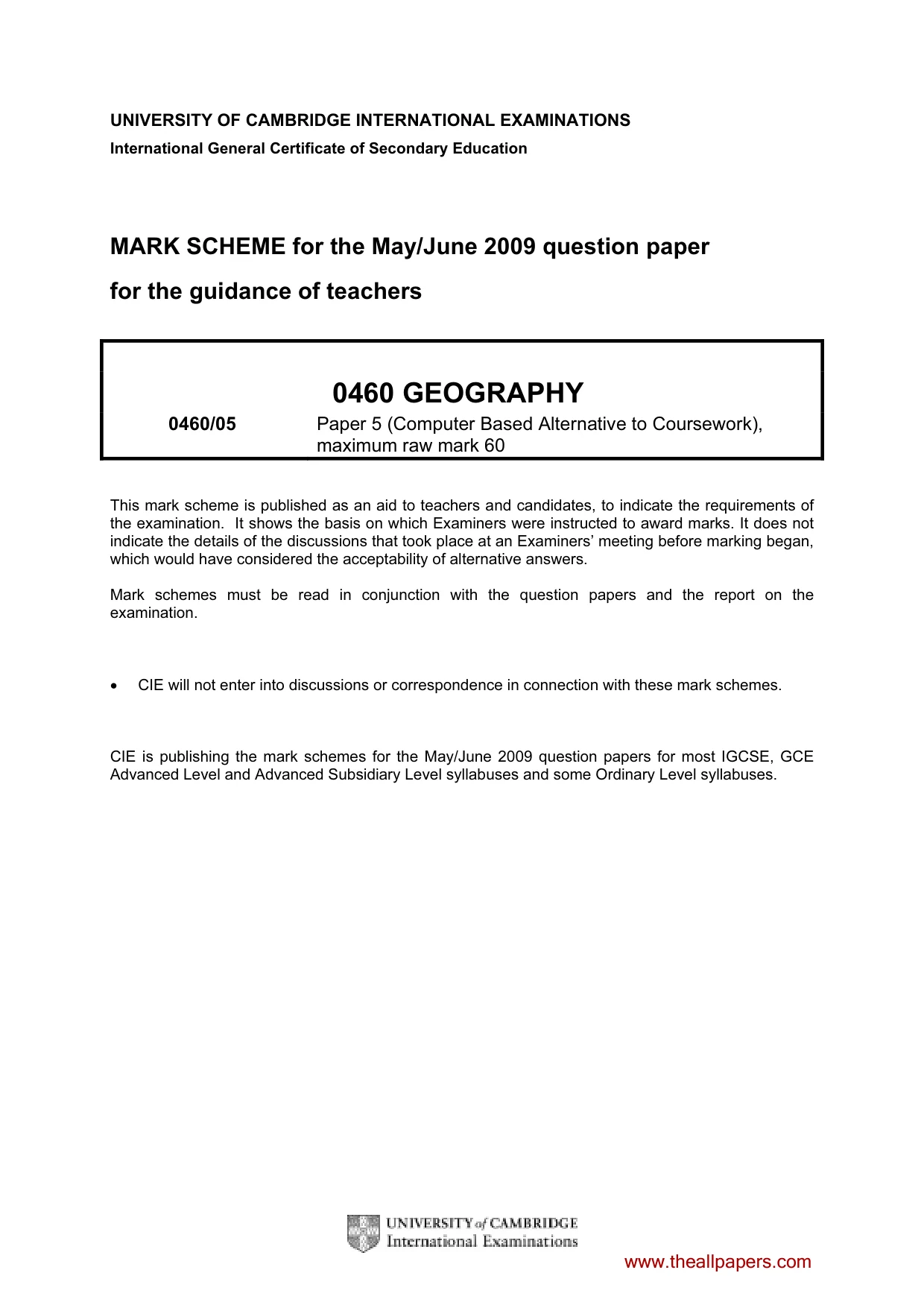 Mark scheme, page 1 of 5