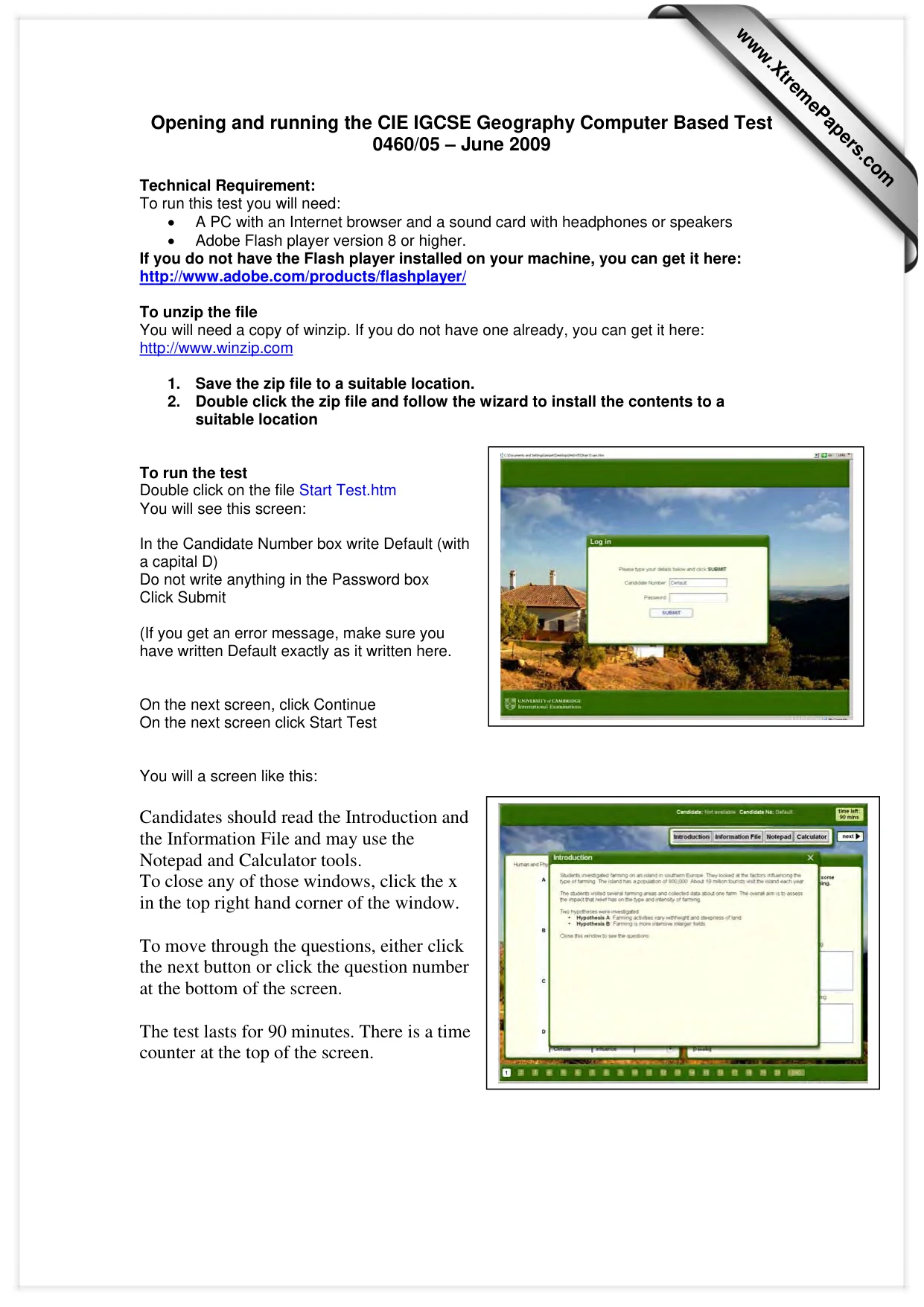 Cambridge IGCSE Geography 0460 2009 May/June Paper 5 · Variant 0 question paper, page 1 of 1
