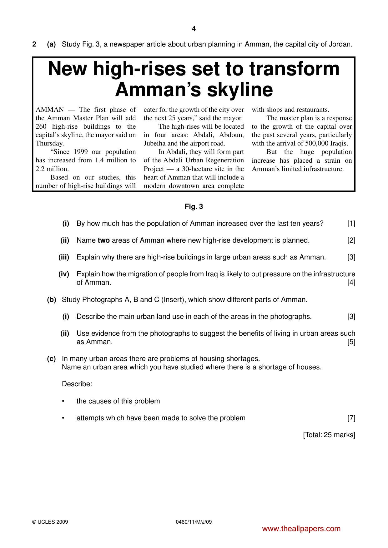 Cambridge IGCSE Geography 0460 2009 May/June Paper 1 · Variant 1 question paper, page 5 of 29