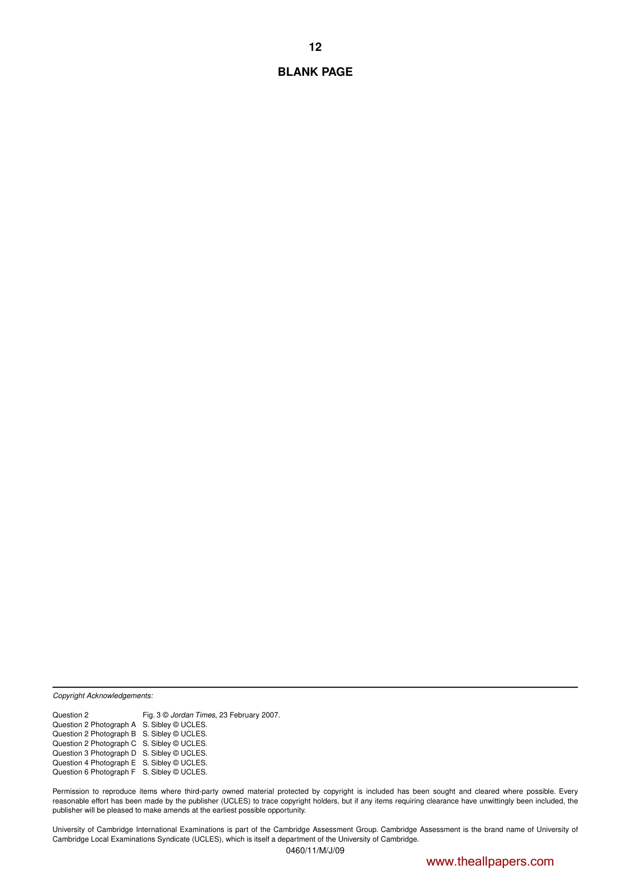 Cambridge IGCSE Geography 0460 2009 May/June Paper 1 · Variant 1 question paper, page 13 of 29