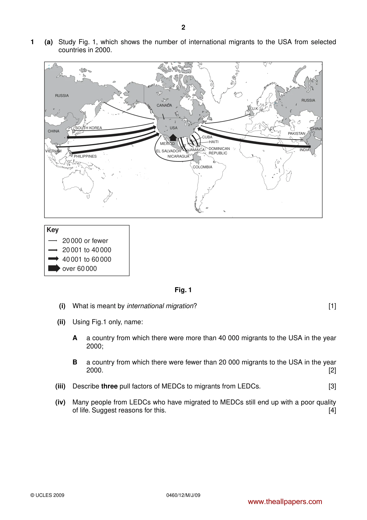 Cambridge IGCSE Geography 0460 2009 May/June Paper 1 · Variant 1 question paper, page 15 of 29