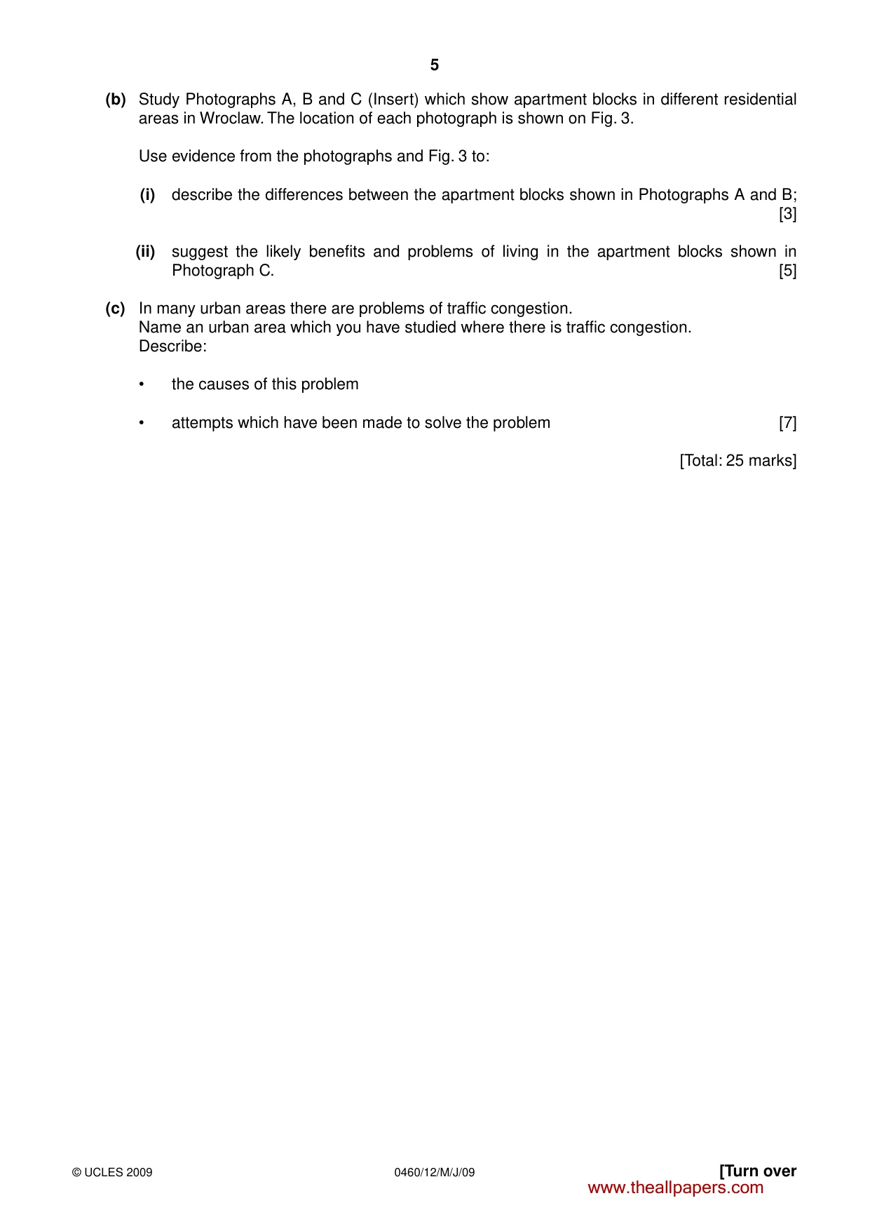 Cambridge IGCSE Geography 0460 2009 May/June Paper 1 · Variant 1 question paper, page 18 of 29