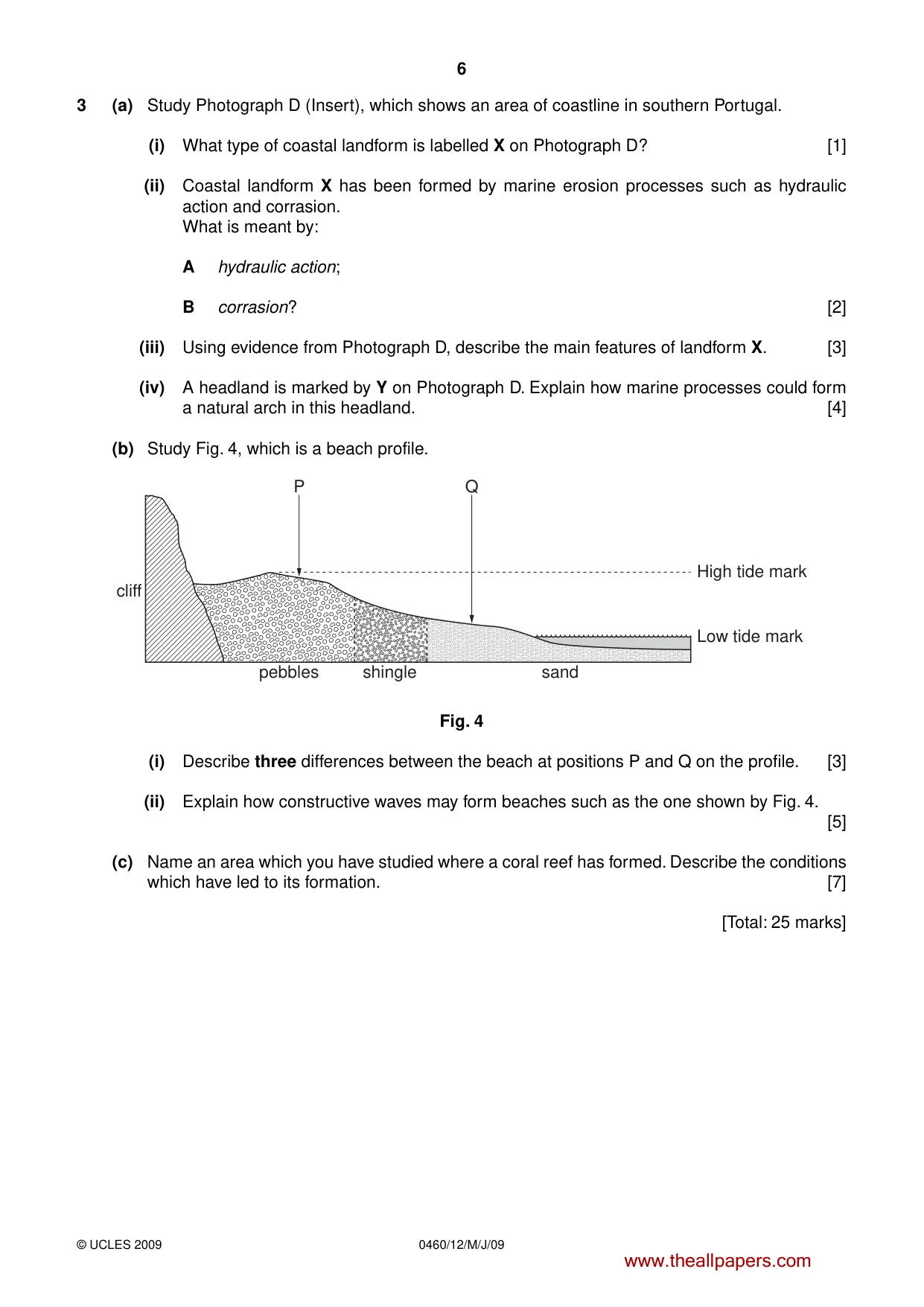 Cambridge IGCSE Geography 0460 2009 May/June Paper 1 · Variant 1 question paper, page 19 of 29