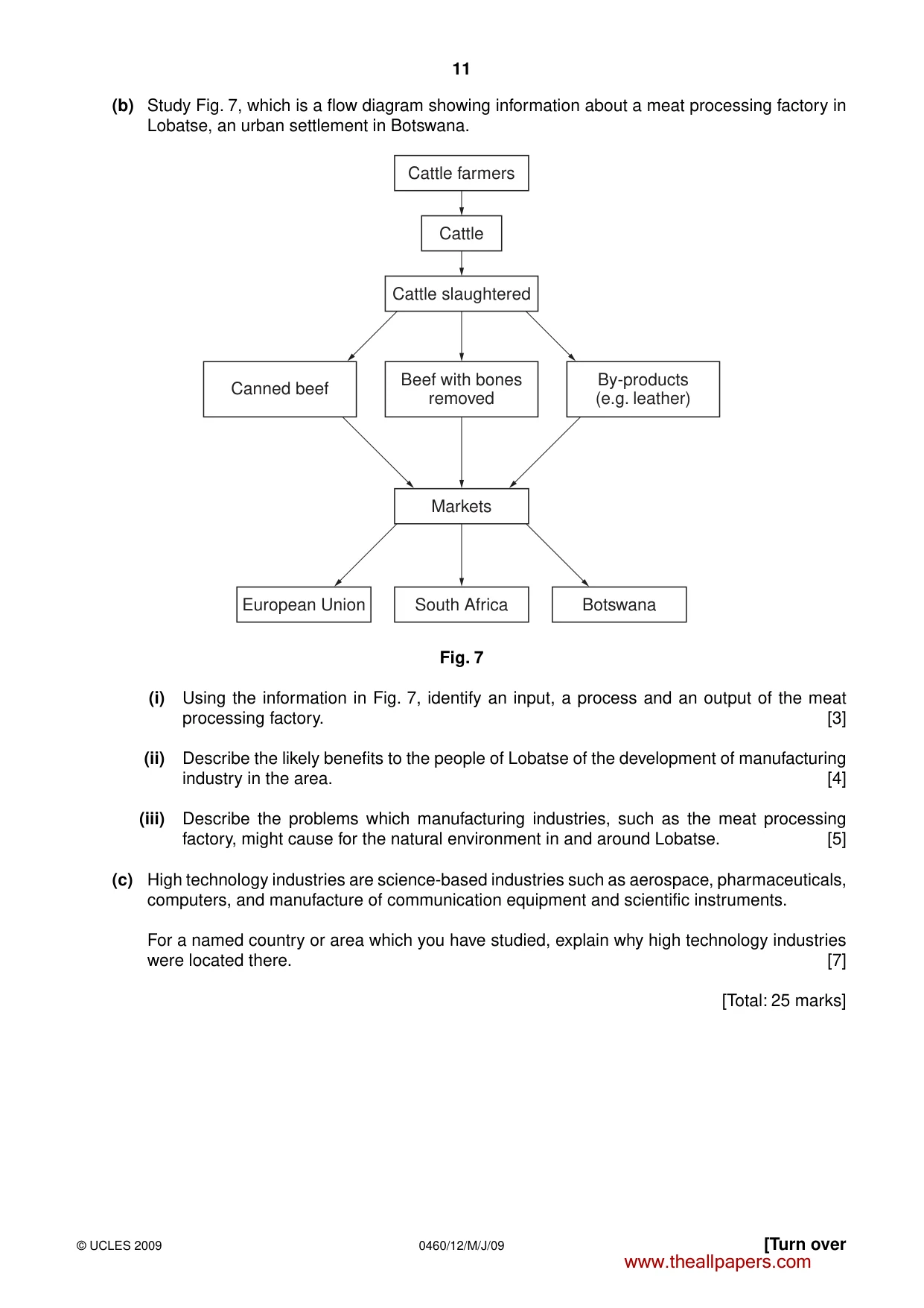 Cambridge IGCSE Geography 0460 2009 May/June Paper 1 · Variant 1 question paper, page 24 of 29