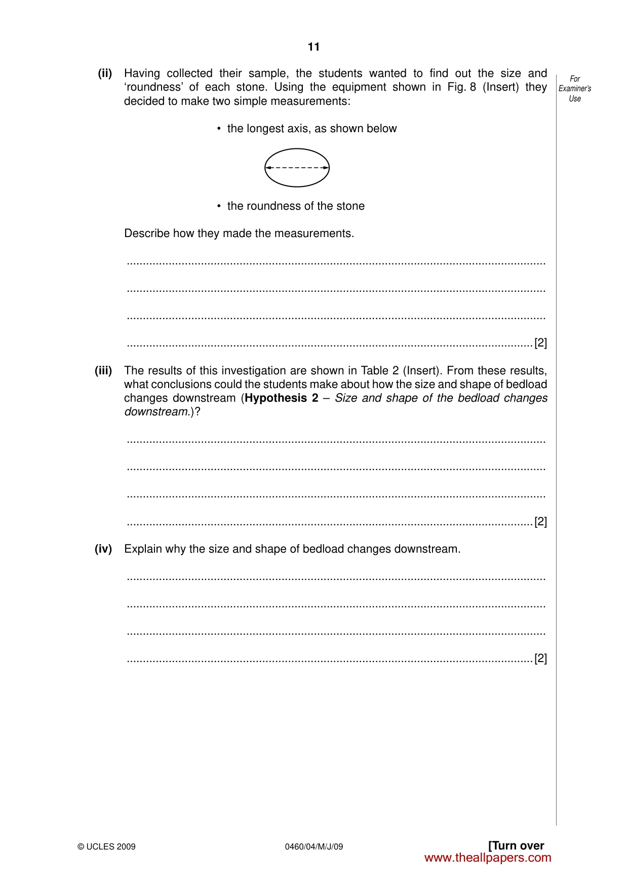 Cambridge IGCSE Geography 0460 2009 May/June Paper 4 · Variant 1 question paper, page 11 of 12