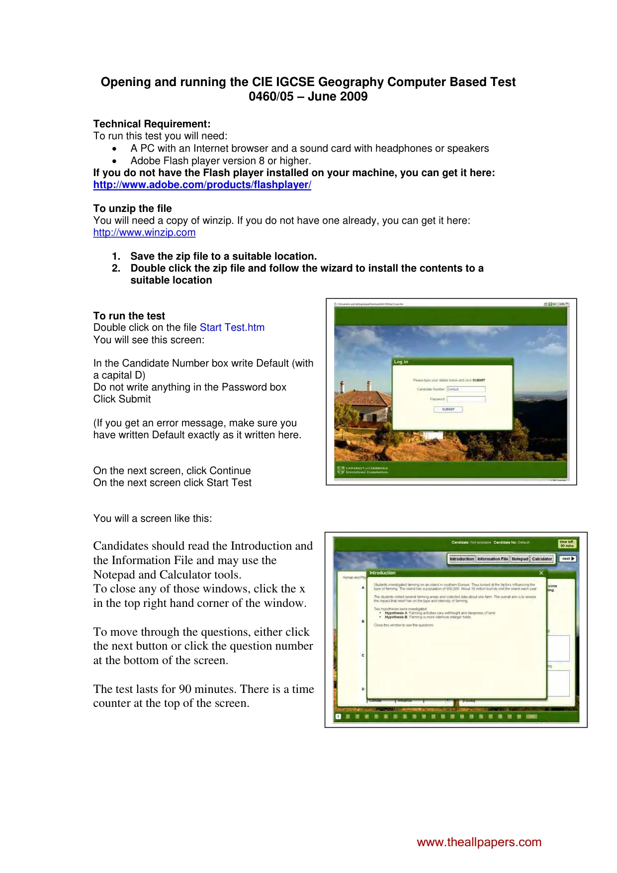Cambridge IGCSE Geography 0460 2009 May/June Paper 5 · Variant 1 question paper, page 1 of 1