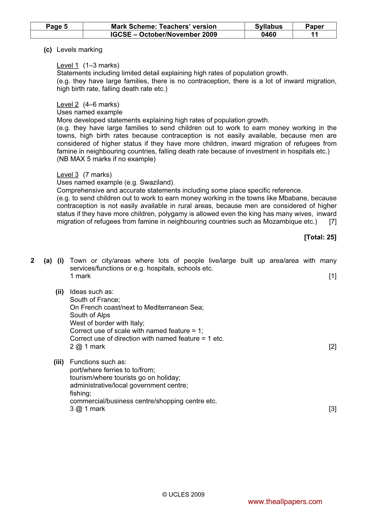 Mark scheme, page 5 of 13