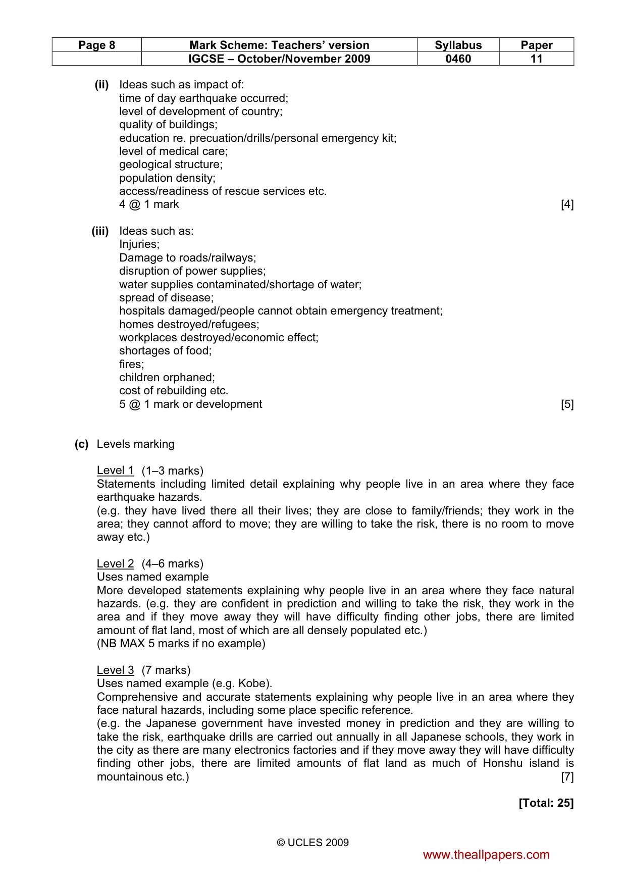 Mark scheme, page 8 of 13