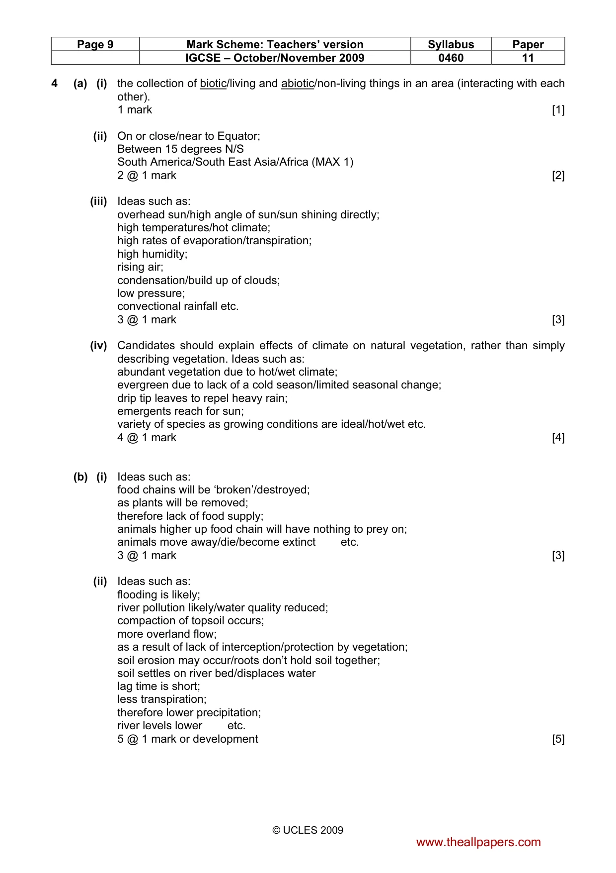 Mark scheme, page 9 of 13