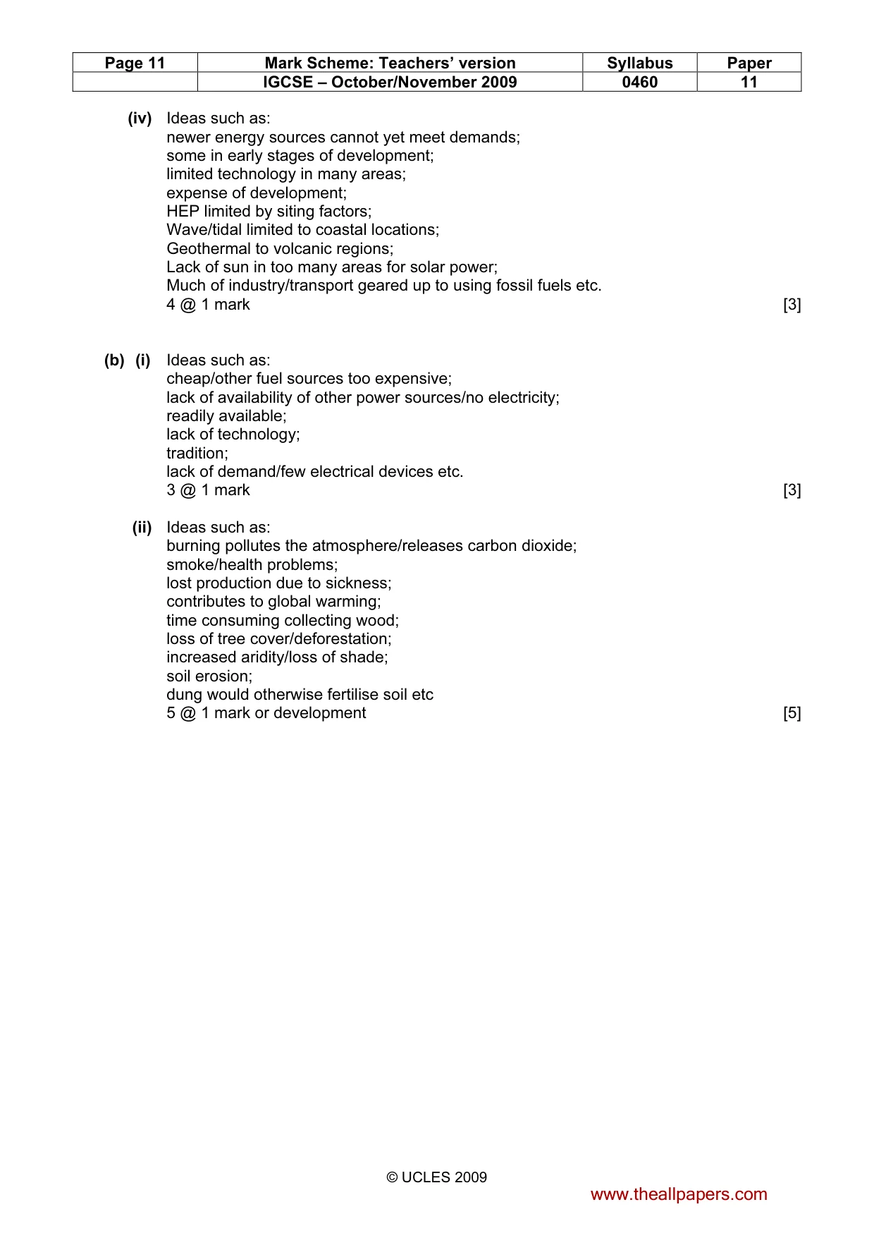 Mark scheme, page 11 of 13