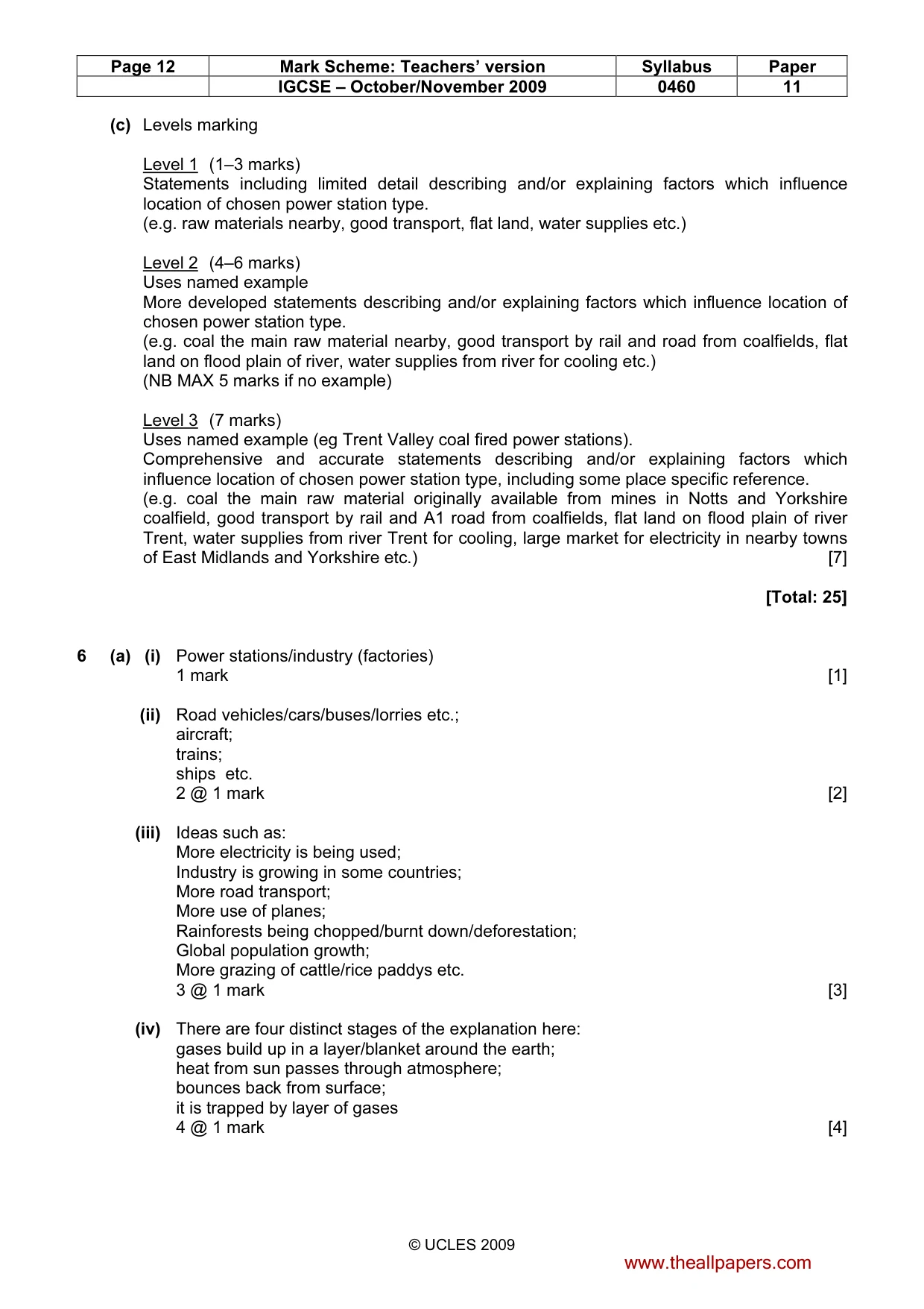 Mark scheme, page 12 of 13