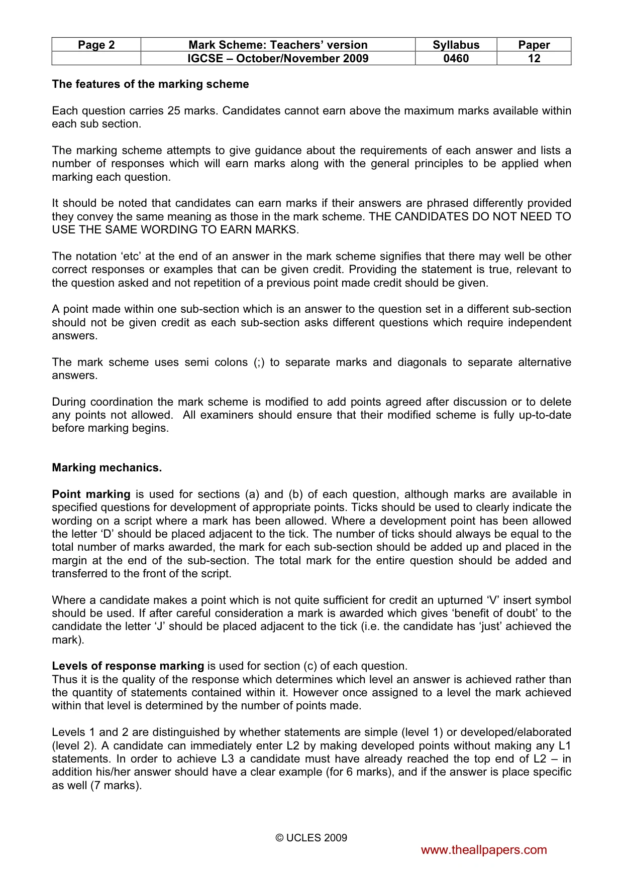 Mark scheme, page 2 of 12