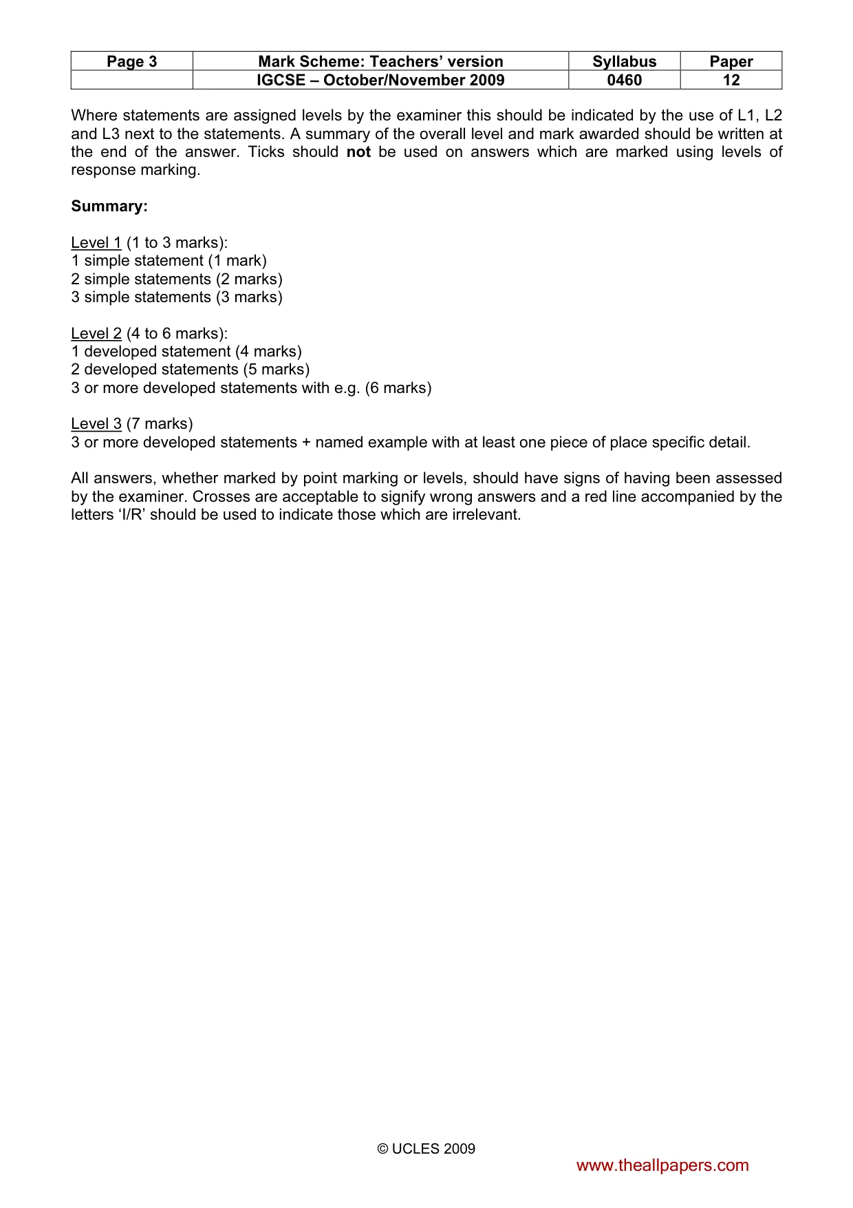 Mark scheme, page 3 of 12