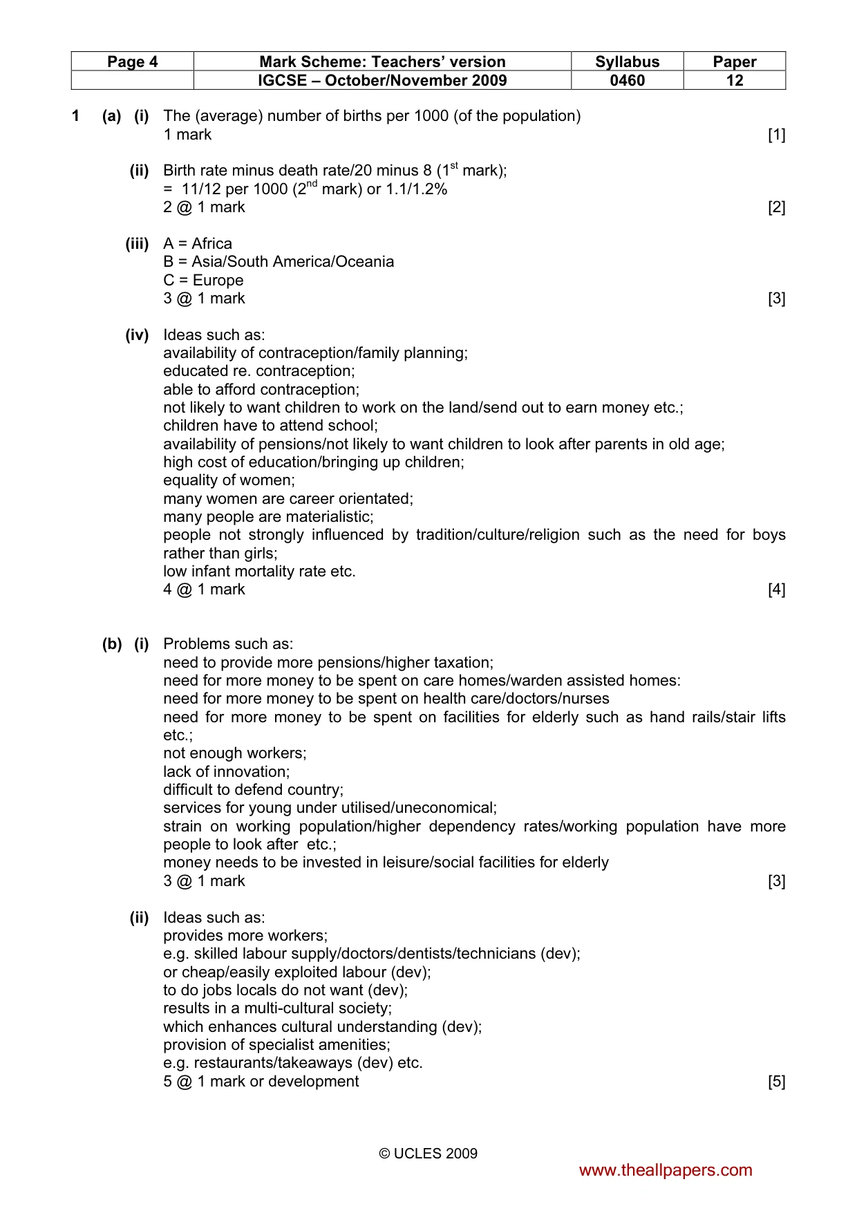 Mark scheme, page 4 of 12