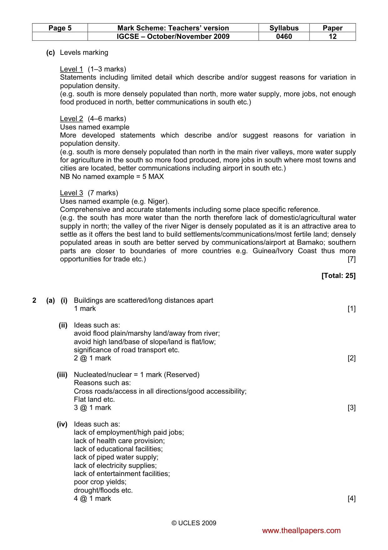Mark scheme, page 5 of 12