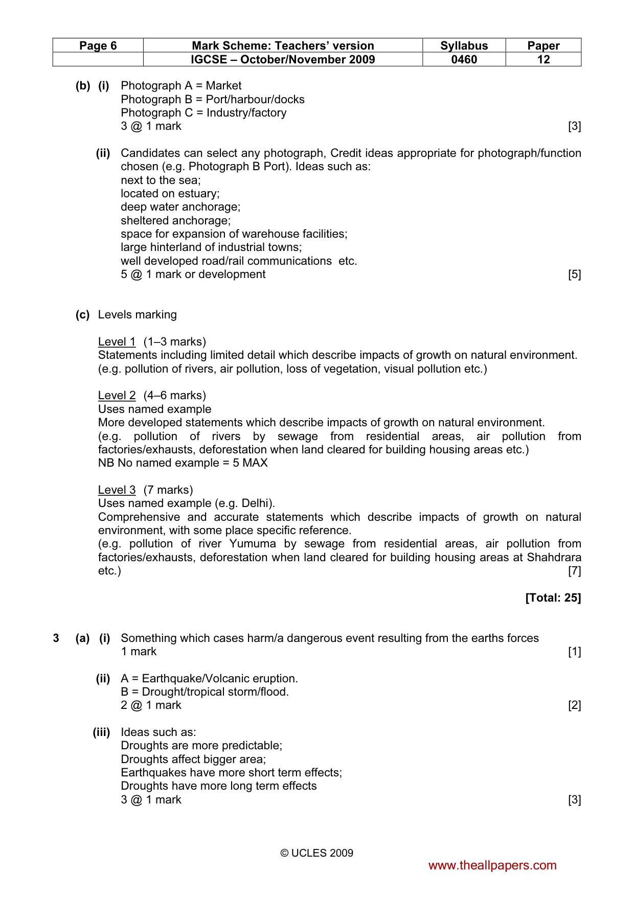 Mark scheme, page 6 of 12