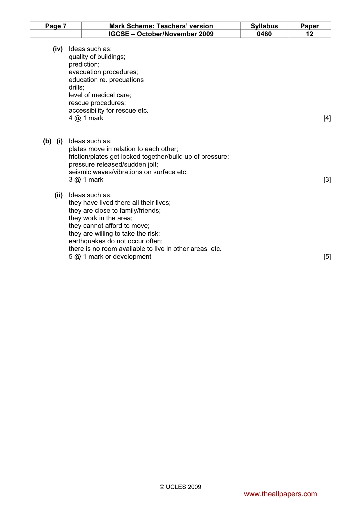 Mark scheme, page 7 of 12