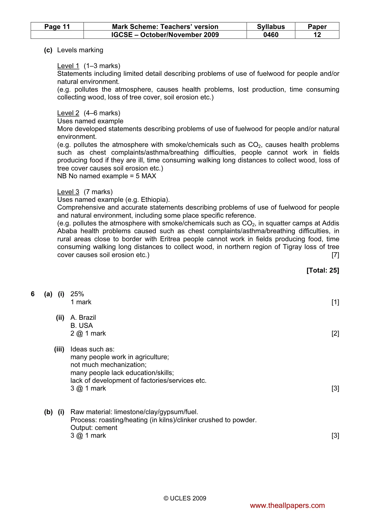 Mark scheme, page 11 of 12
