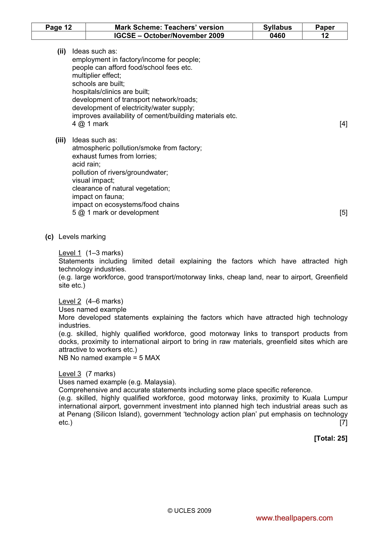 Mark scheme, page 12 of 12
